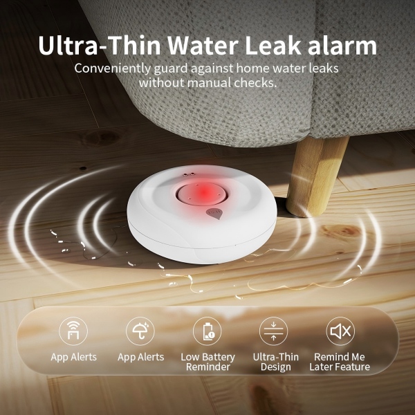 Whole-House Smart Water Leak Protection Kit AF-9900 Water Leak Alarm + SG-100W Gateway